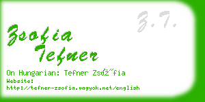 zsofia tefner business card